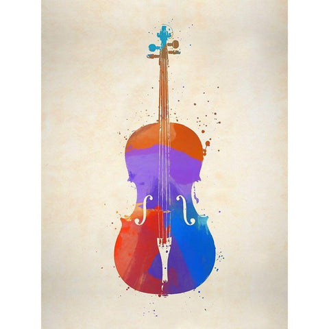 Violin White Modern Wood Framed Art Print by Sproul, Dan