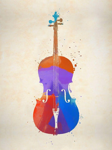 Violin Black Ornate Wood Framed Art Print with Double Matting by Sproul, Dan