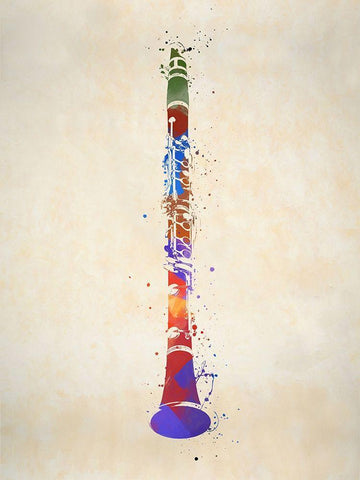 Clarinet White Modern Wood Framed Art Print with Double Matting by Sproul, Dan