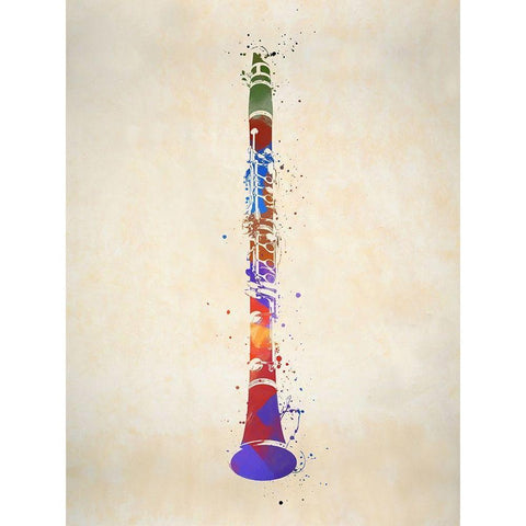 Clarinet Black Modern Wood Framed Art Print by Sproul, Dan