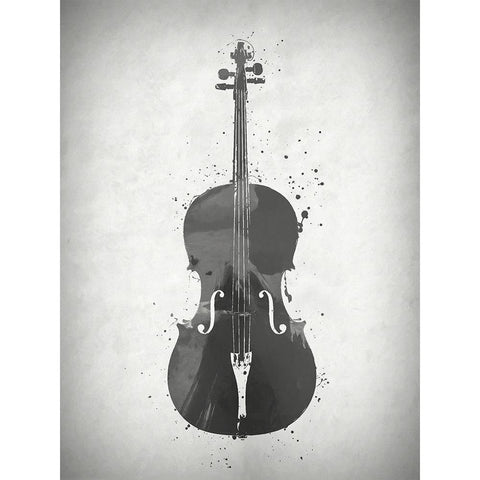 Black and White Violin Black Modern Wood Framed Art Print with Double Matting by Sproul, Dan