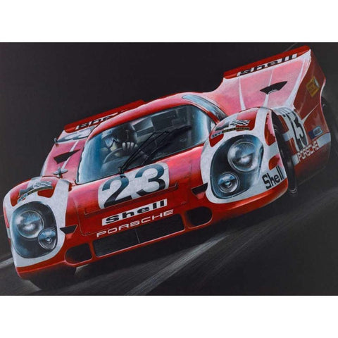 Porsche 917 White Modern Wood Framed Art Print by Strothers, Todd