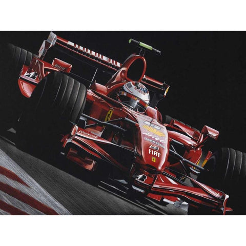 Raikkonen Black Modern Wood Framed Art Print with Double Matting by Strothers, Todd