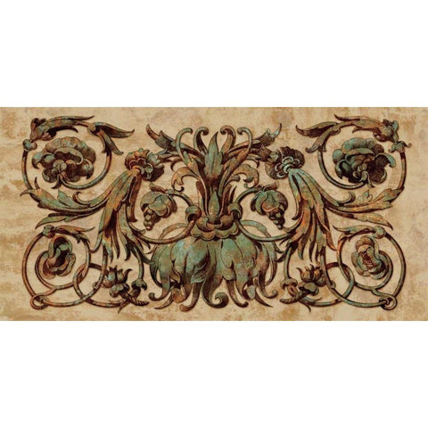 Patina I Gold Ornate Wood Framed Art Print with Double Matting by Wright, Dylan