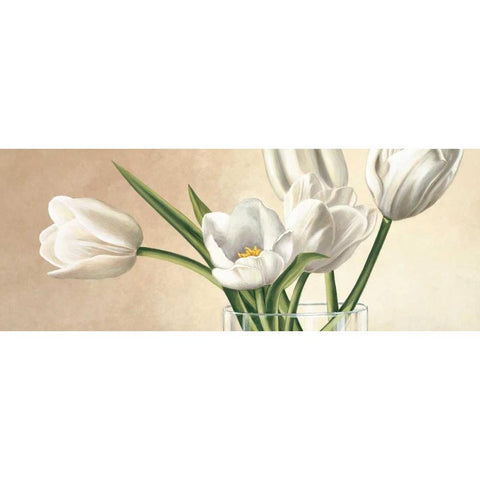 Vaso con tulipani bianchi White Modern Wood Framed Art Print by Barberini, Eva