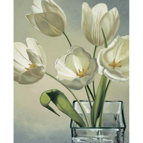 Tulipani in vaso White Modern Wood Framed Art Print by Barberini, Eva