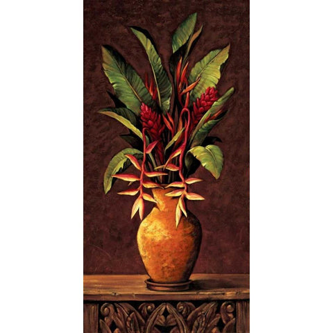 Tropical Arrangement II Gold Ornate Wood Framed Art Print with Double Matting by Eduardo