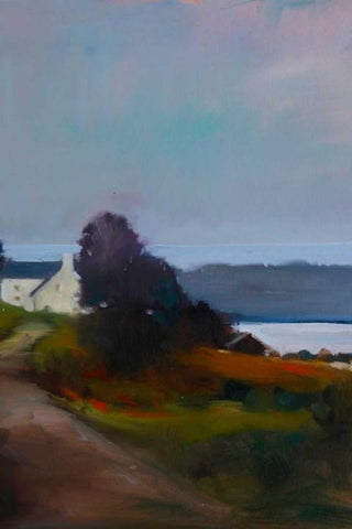 By the Water II White Modern Wood Framed Art Print with Double Matting by Barbini, Eddie