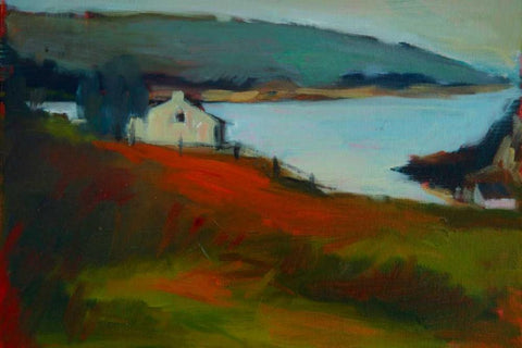 By the Water I White Modern Wood Framed Art Print with Double Matting by Barbini, Eddie