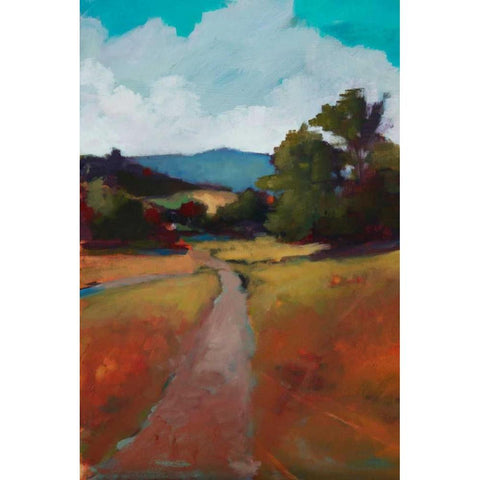 Country Road II Gold Ornate Wood Framed Art Print with Double Matting by Barbini, Eddie