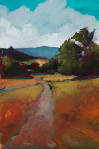 Country Road II Black Ornate Wood Framed Art Print with Double Matting by Barbini, Eddie