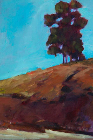 Lone Tree Black Ornate Wood Framed Art Print with Double Matting by Barbini, Eddie