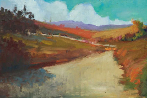 Country Road III White Modern Wood Framed Art Print with Double Matting by Barbini, Eddie