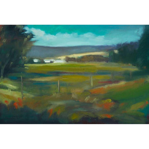 Across the Valley Black Modern Wood Framed Art Print by Barbini, Eddie