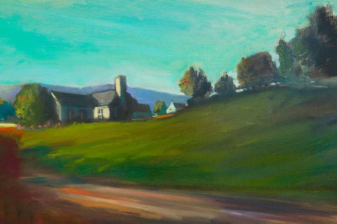 Hillside Home White Modern Wood Framed Art Print with Double Matting by Barbini, Eddie