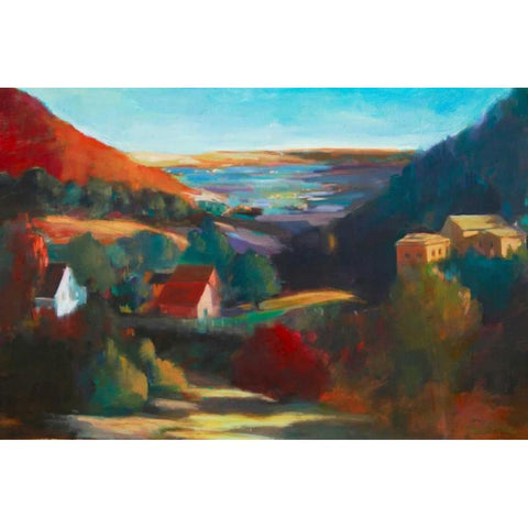 Valley View II Black Modern Wood Framed Art Print by Barbini, Eddie