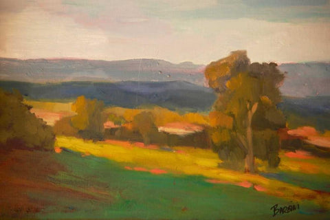 Hillside Hideaway Black Ornate Wood Framed Art Print with Double Matting by Barbini, Eddie