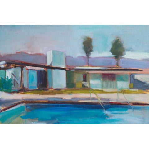 The Pool White Modern Wood Framed Art Print by Barbini, Eddie