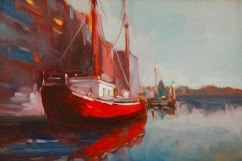 Docked White Modern Wood Framed Art Print with Double Matting by Barbini, Eddie