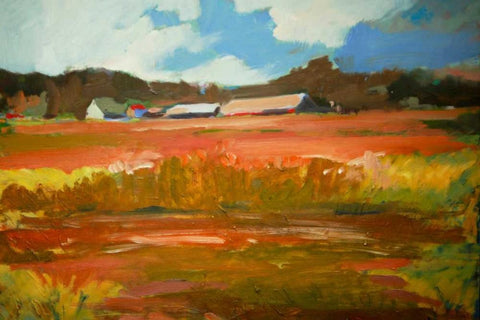 In the Fields Black Ornate Wood Framed Art Print with Double Matting by Barbini, Eddie