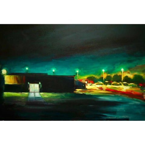 Night Time Black Modern Wood Framed Art Print by Barbini, Eddie