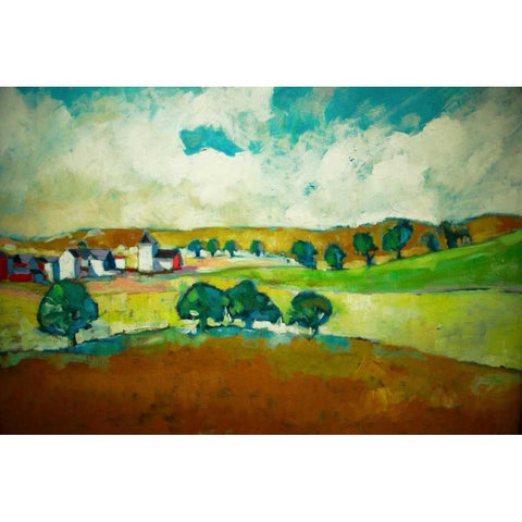 Beyond the Trees Black Modern Wood Framed Art Print with Double Matting by Barbini, Eddie