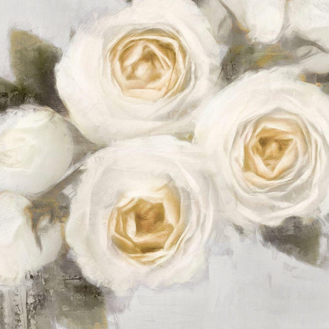 Ivory I White Modern Wood Framed Art Print with Double Matting by Ford, Emily