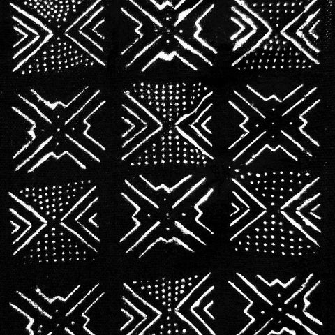 Mudcloth Black IV White Modern Wood Framed Art Print by Roberts, Ellie