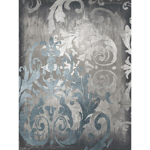 Damask in Silver II Gold Ornate Wood Framed Art Print with Double Matting by Roberts, Ellie