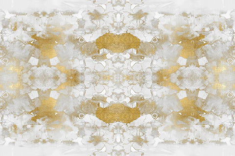 Reflections in Gold IV White Modern Wood Framed Art Print with Double Matting by Blake, Madeline