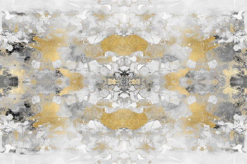 Reflections in Gold VI White Modern Wood Framed Art Print with Double Matting by Blake, Madeline