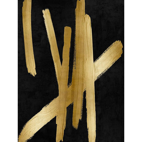 Crossroads Gold on Black IV Black Modern Wood Framed Art Print with Double Matting by Roberts, Ellie