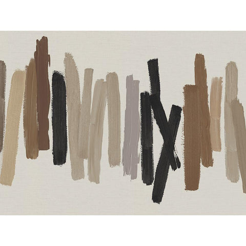 Strokes in Brown I White Modern Wood Framed Art Print by Roberts, Ellie