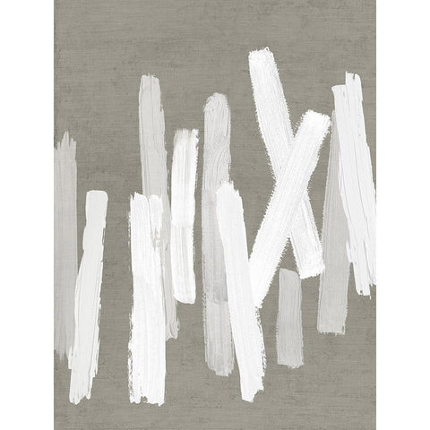 Strokes Neutral I White Modern Wood Framed Art Print by Roberts, Ellie