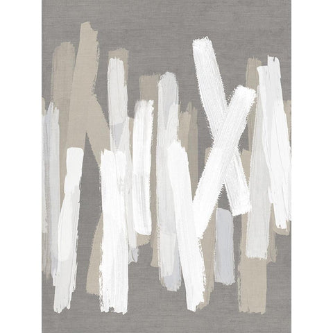 Strokes Neutral III White Modern Wood Framed Art Print by Roberts, Ellie