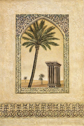 Desert Wind I White Modern Wood Framed Art Print with Double Matting by Moreau, Eduardo