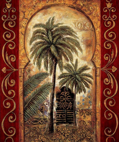 Moroccan Collage I Black Ornate Wood Framed Art Print with Double Matting by Moreau, Eduardo