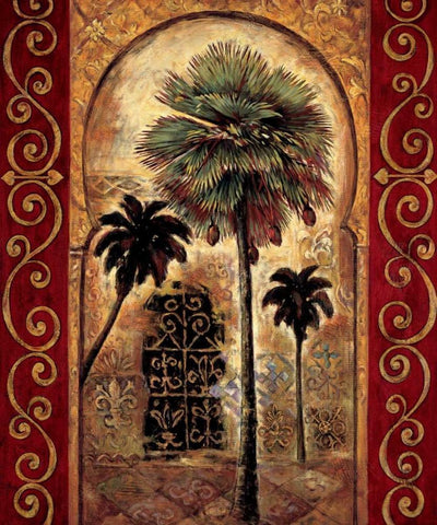 Moroccan Collage II Black Ornate Wood Framed Art Print with Double Matting by Moreau, Eduardo