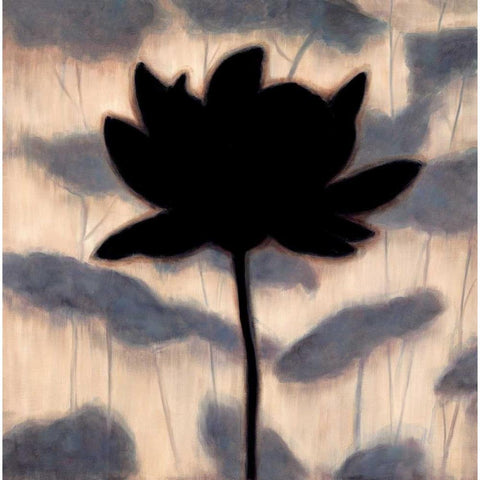 Blossom Silhouette I Black Modern Wood Framed Art Print by Lange, Erin