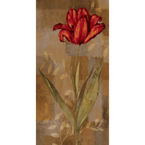 Red Impression I Gold Ornate Wood Framed Art Print with Double Matting by Lange, Erin
