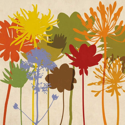 Colorful Bloom I White Modern Wood Framed Art Print with Double Matting by Lange, Erin