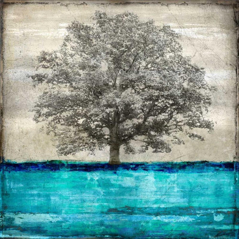 Majestic - Aqua White Modern Wood Framed Art Print by Turner, Eric