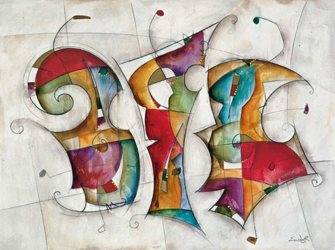 Dance White Modern Wood Framed Art Print with Double Matting by Waugh, Eric