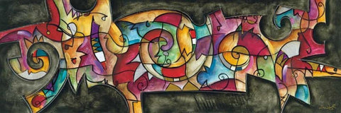 All Night Long Black Ornate Wood Framed Art Print with Double Matting by Waugh, Eric