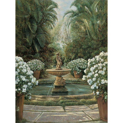 In the Garden Gold Ornate Wood Framed Art Print with Double Matting by Wright, Elizabeth
