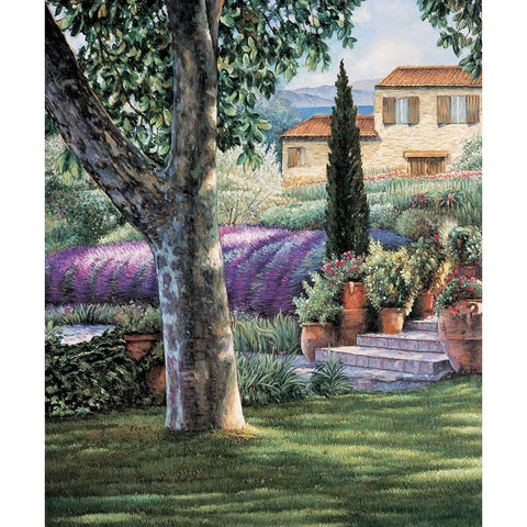 Provence Afternoon I Gold Ornate Wood Framed Art Print with Double Matting by Wright, Elizabeth