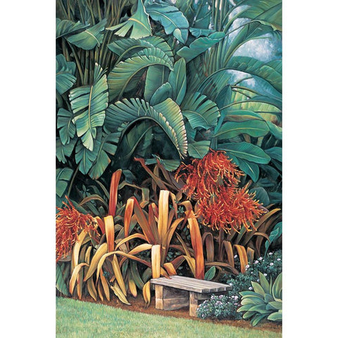 Tropical Garden II Black Modern Wood Framed Art Print by Wright, Elizabeth