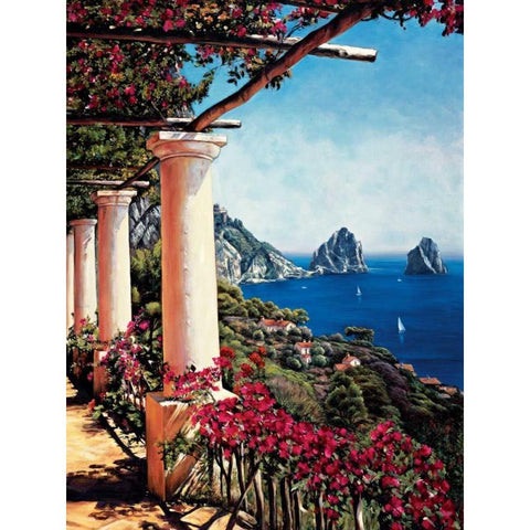 Pergola in Capri Black Modern Wood Framed Art Print by Wright, Elizabeth