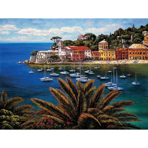 The Tuscan Coast Black Modern Wood Framed Art Print by Wright, Elizabeth