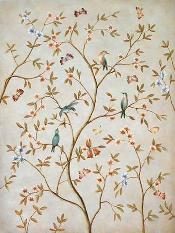 Le Printemp II White Modern Wood Framed Art Print with Double Matting by Bouchardeau, Frances